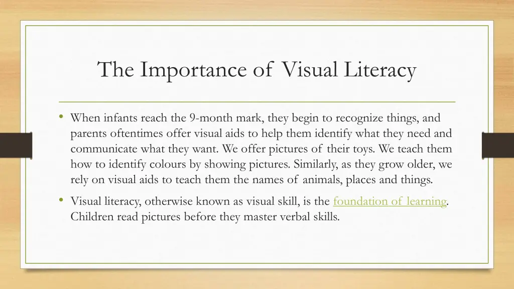 the importance of visual literacy