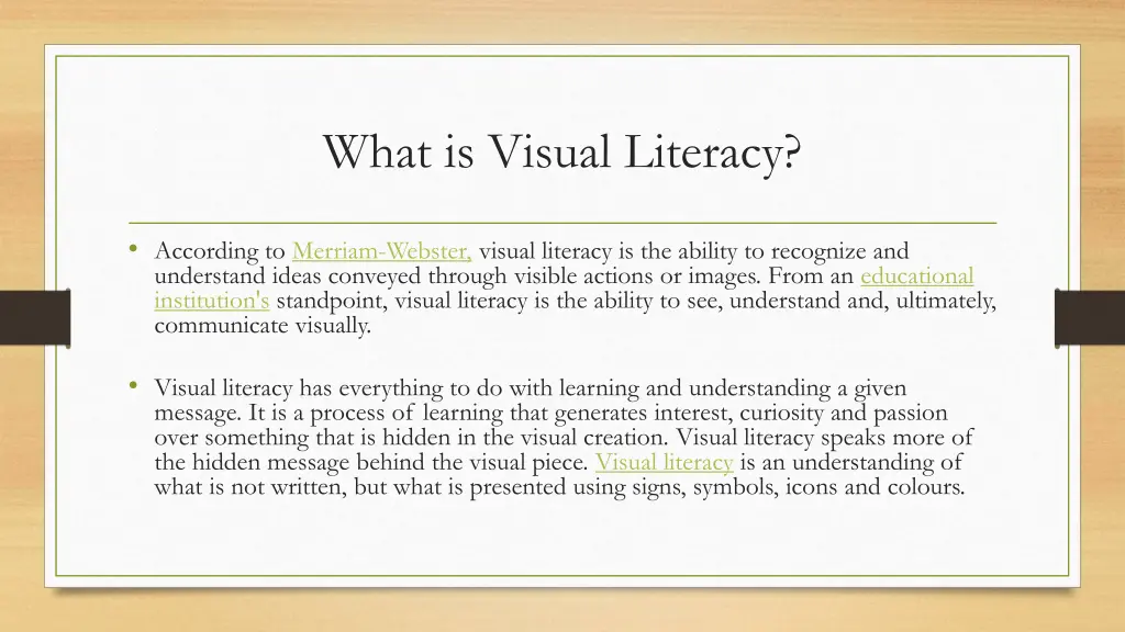 what is visual literacy