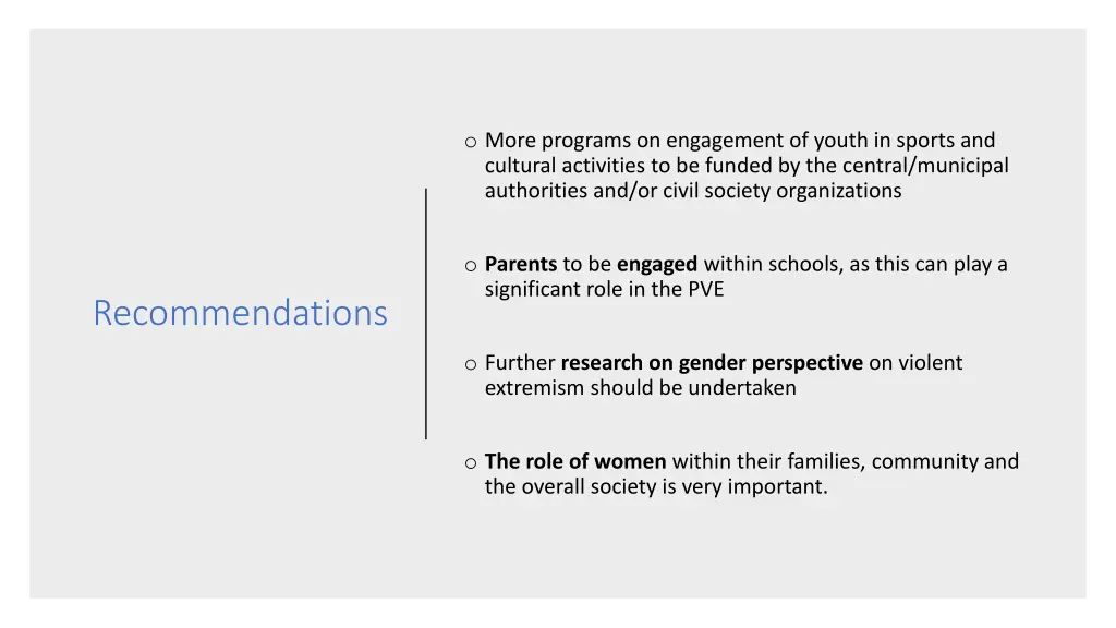 o more programs on engagement of youth in sports