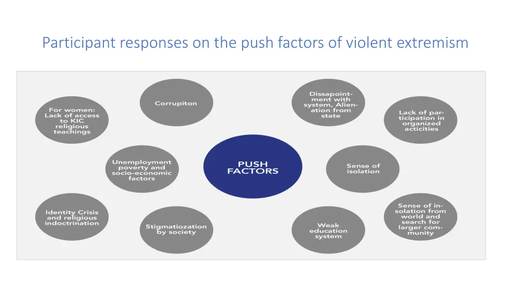 participant responses on the push factors