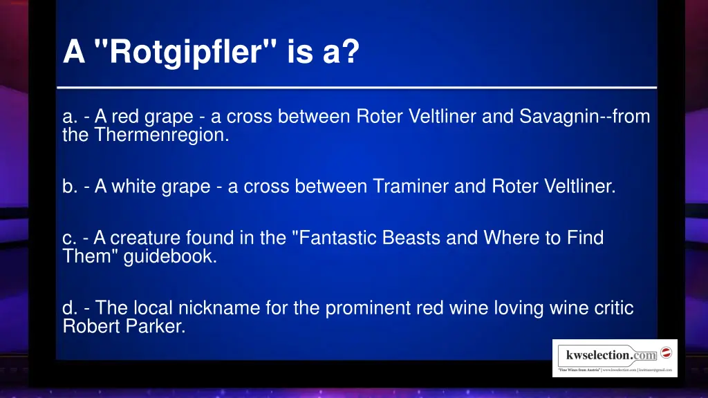 a rotgipfler is a