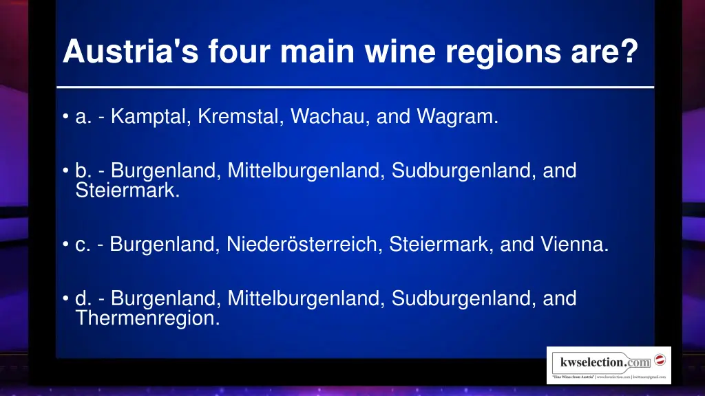 austria s four main wine regions are