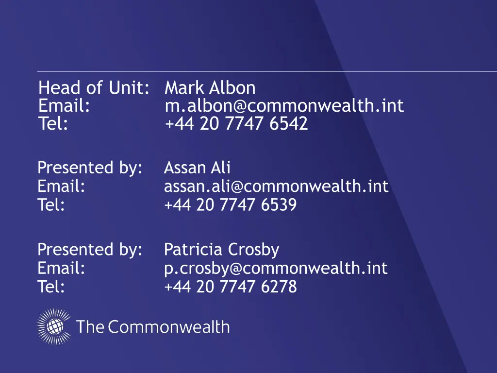 head of unit mark albon email tel