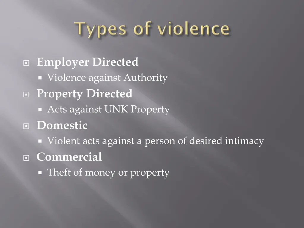 employer directed violence against authority