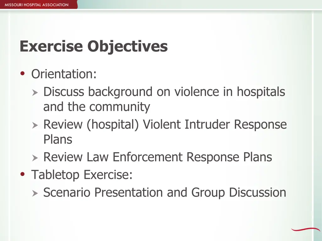 exercise objectives