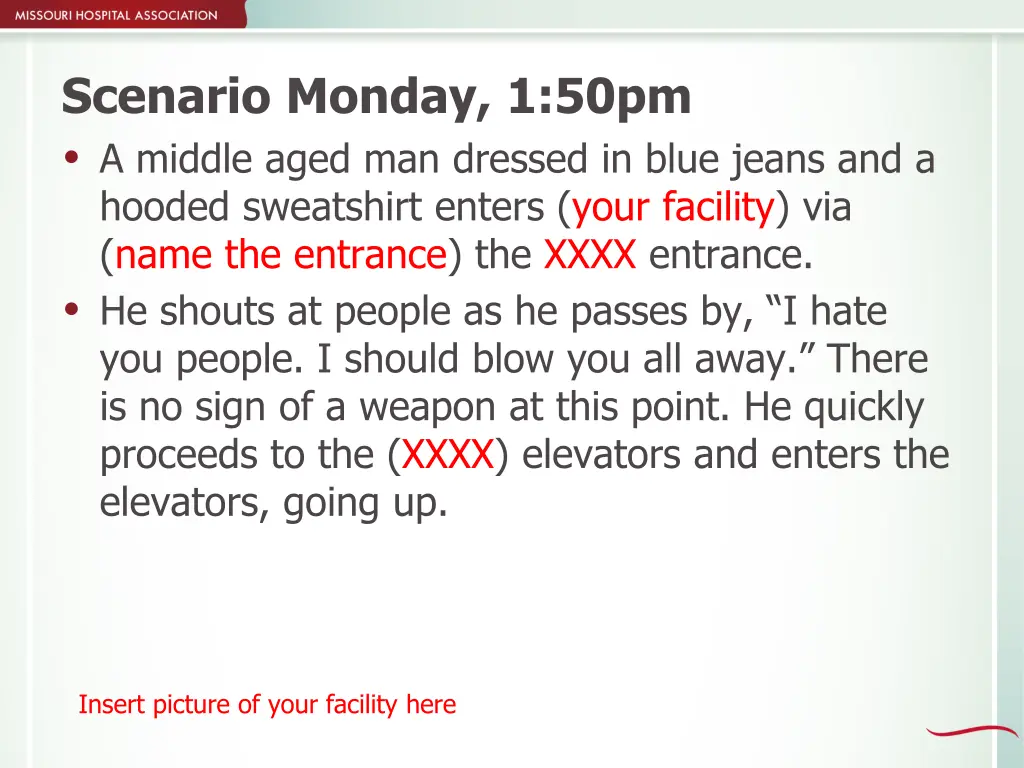 scenario monday 1 50pm a middle aged man dressed