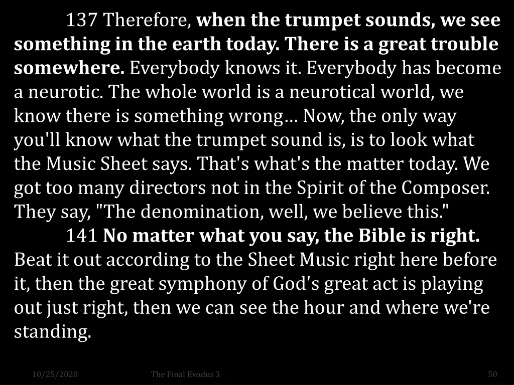 137 therefore when the trumpet sounds