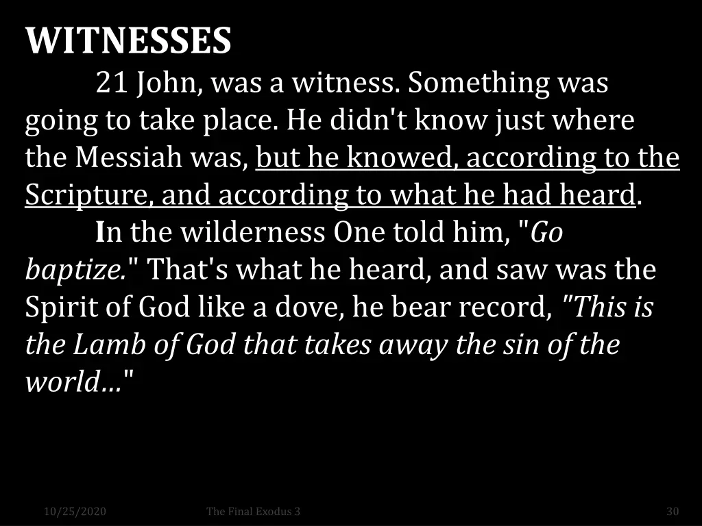 witnesses 21 john was a witness something