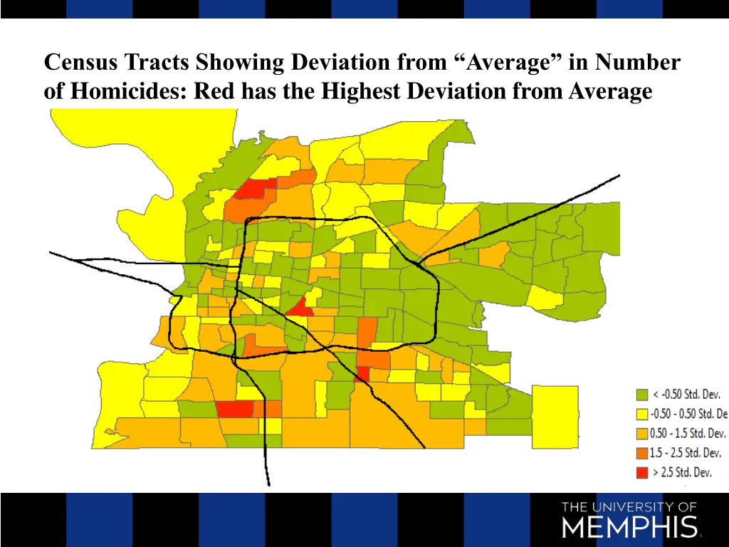 census tracts showing deviation from average