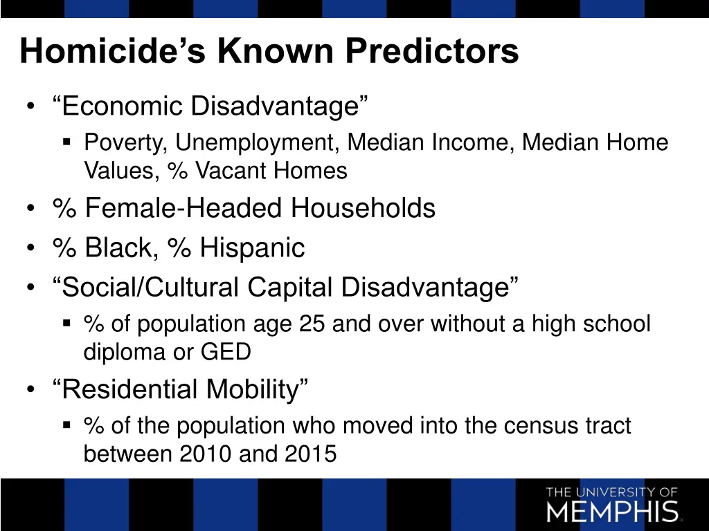 homicide s known predictors