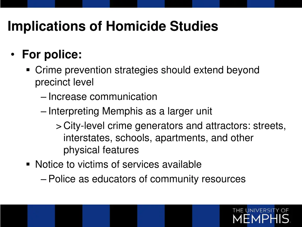 implications of homicide studies 1