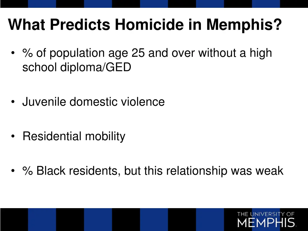 what predicts homicide in memphis