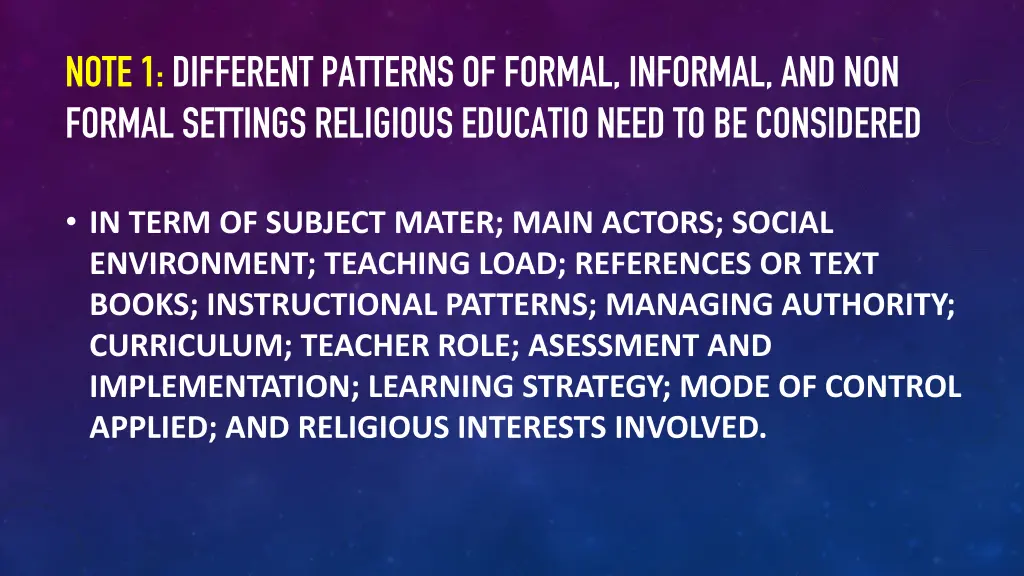 note 1 different patterns of formal informal