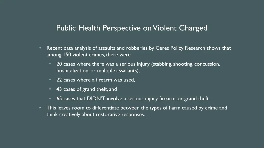 public health perspective on violent charged