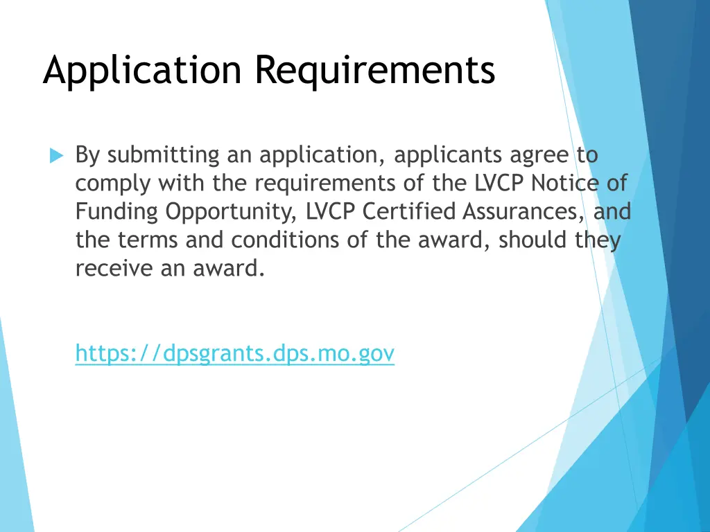 application requirements