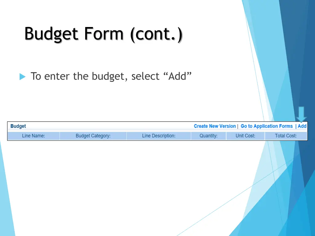 budget form cont 1