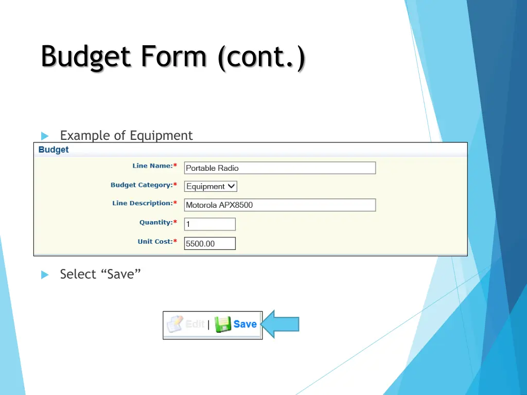 budget form cont 4