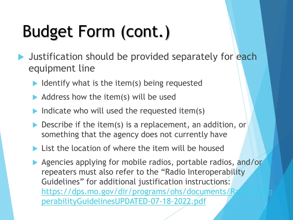 budget form cont 7