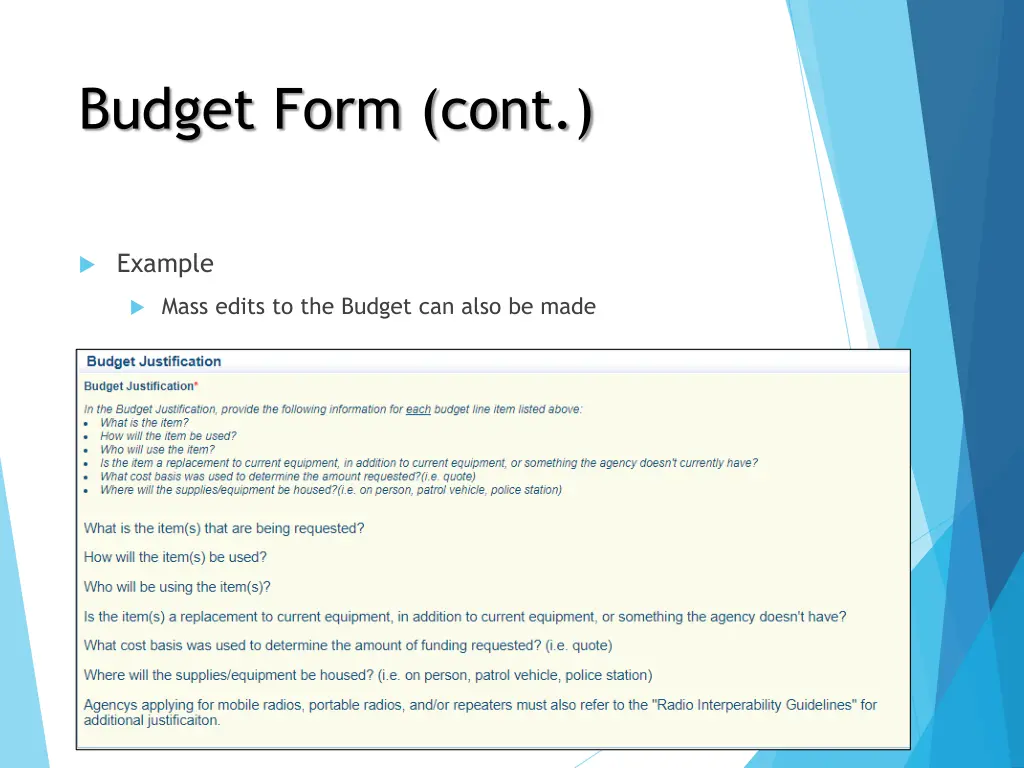 budget form cont 8