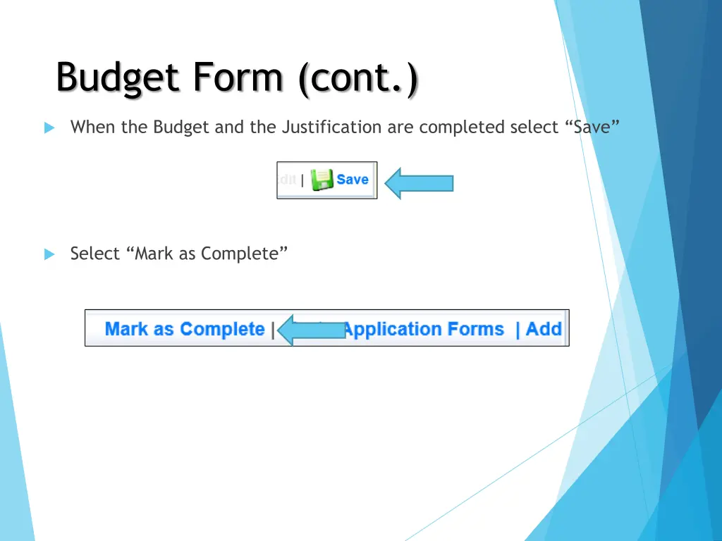 budget form cont 9