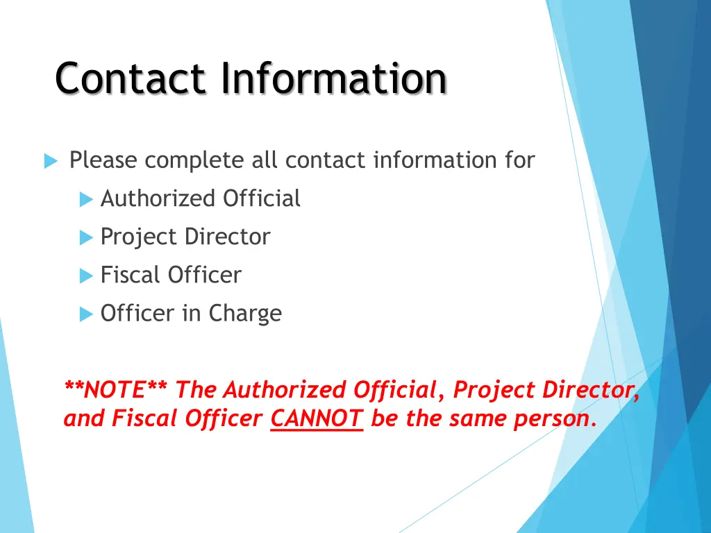 contact information