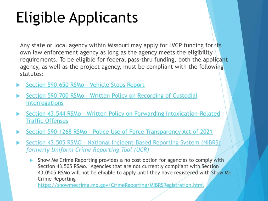 eligible applicants