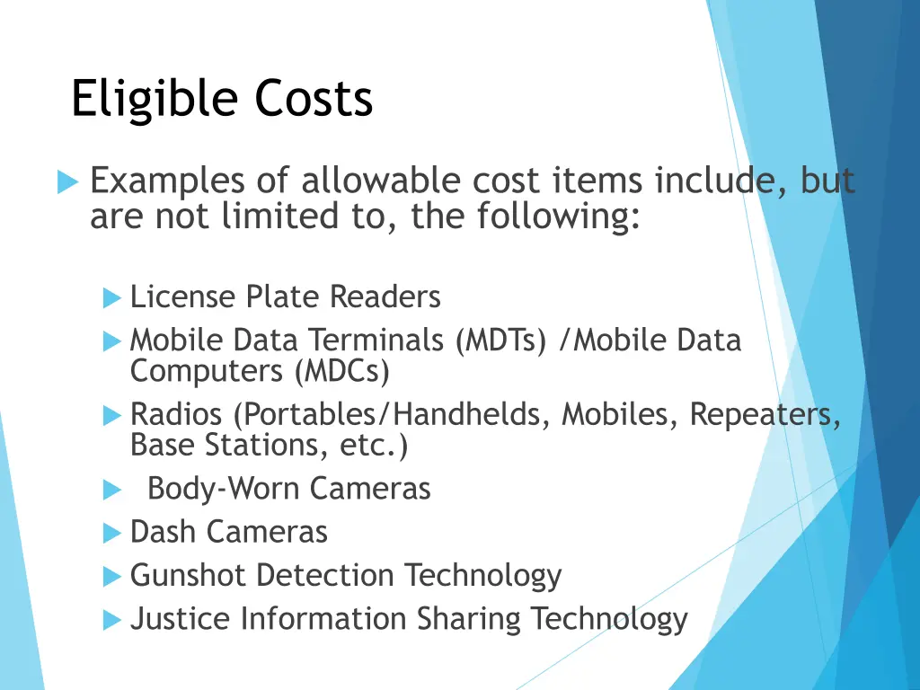 eligible costs