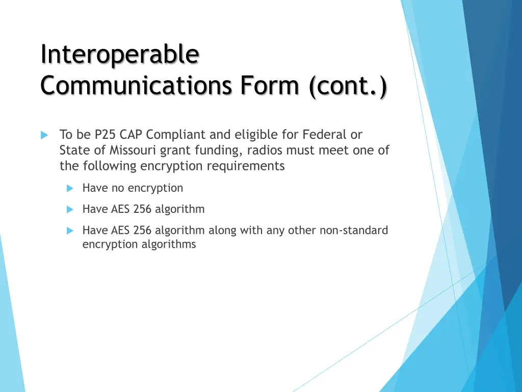 interoperable communications form cont