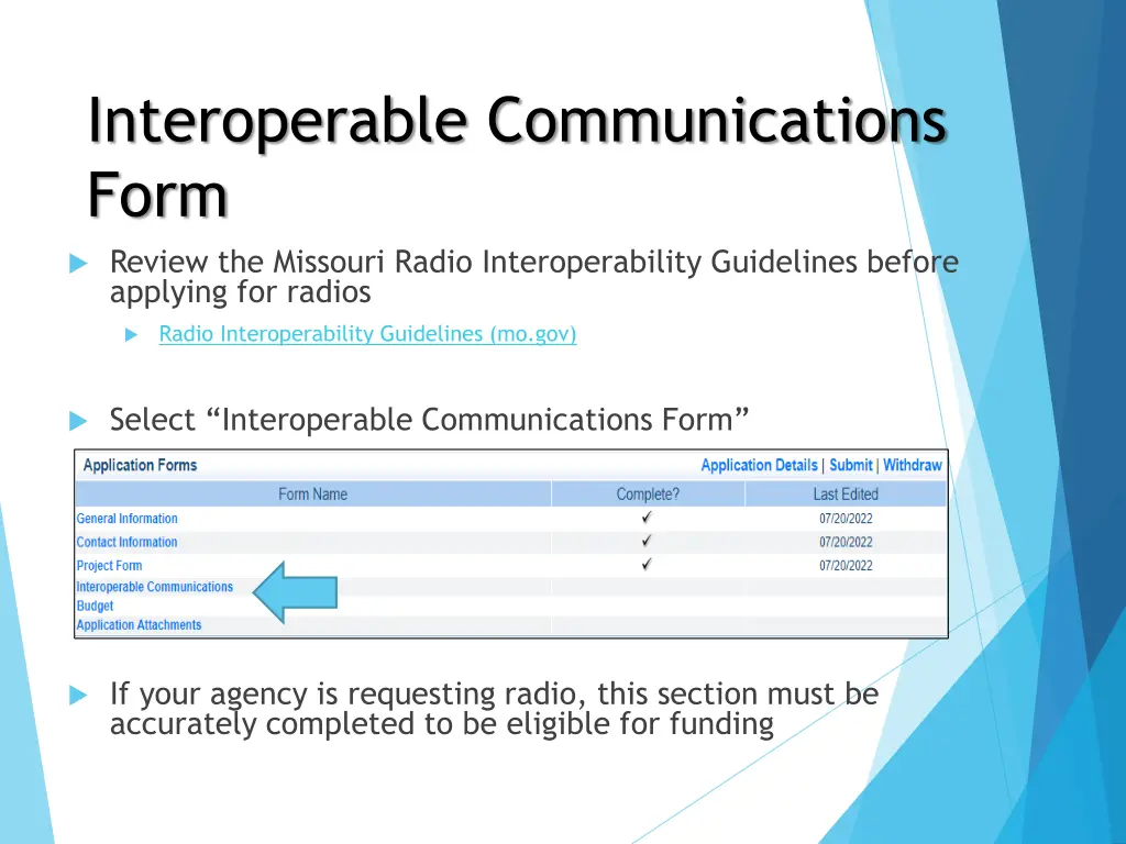 interoperable communications form