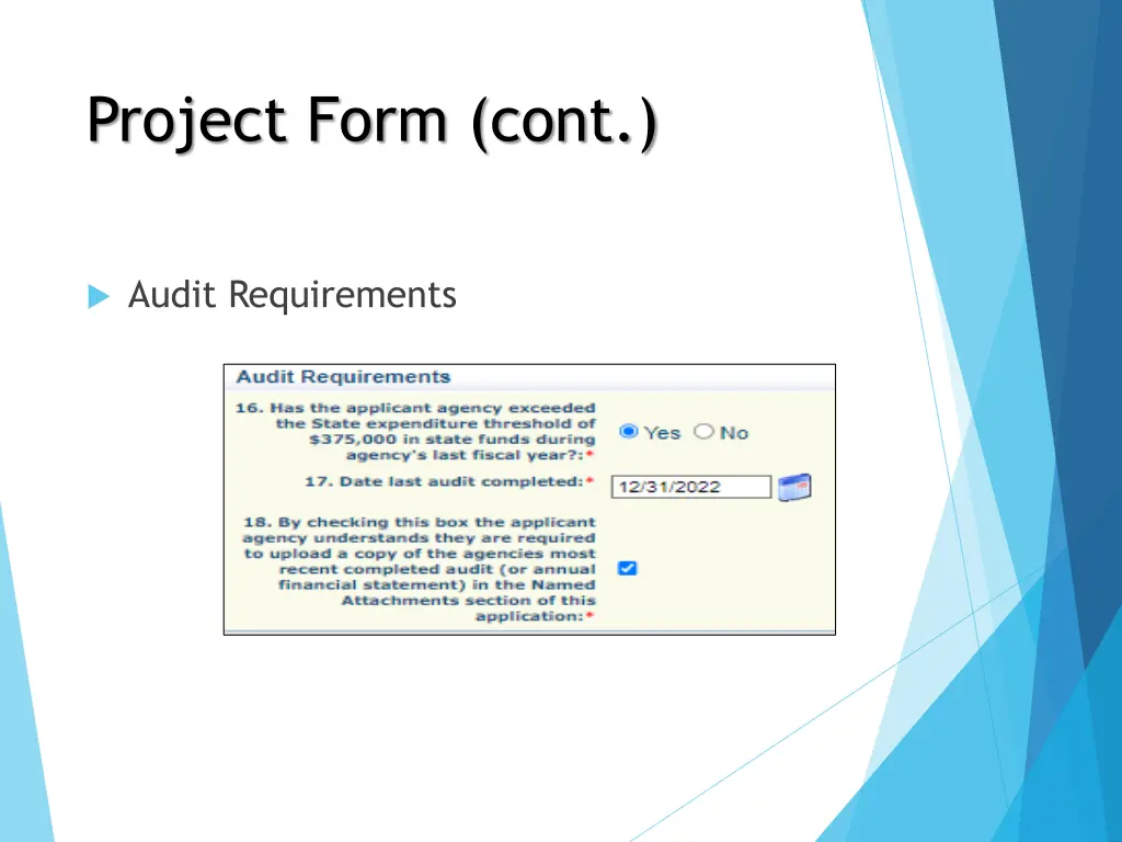 project form cont 2