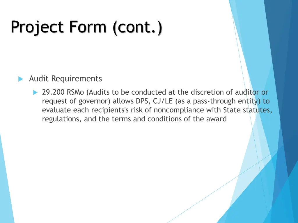 project form cont 3