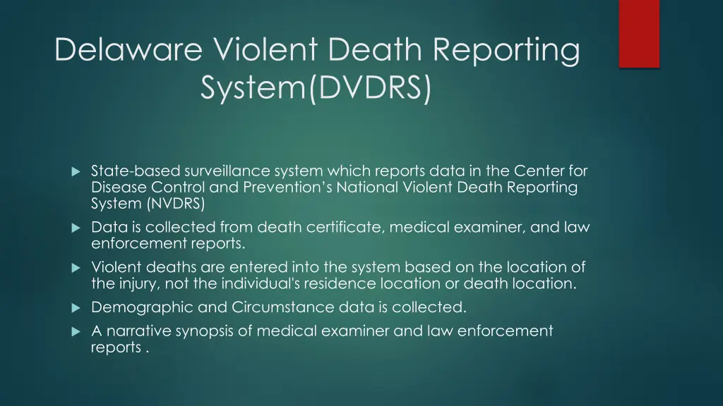 delaware violent death reporting system dvdrs