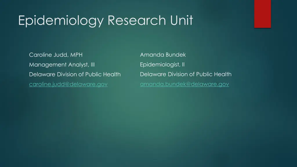 epidemiology research unit