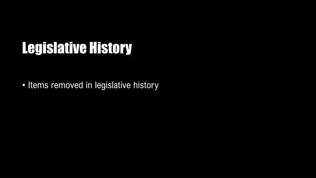 legislative history