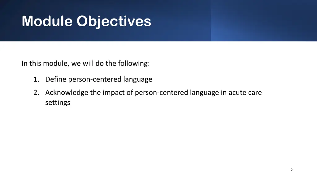 module objectives