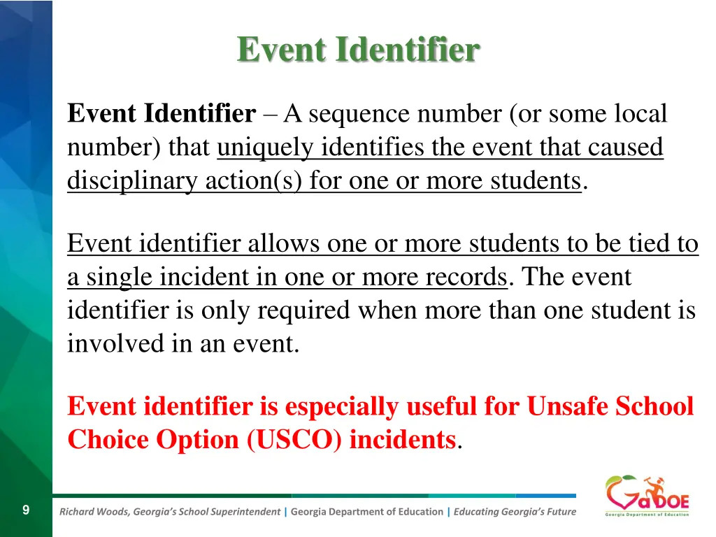 event identifier