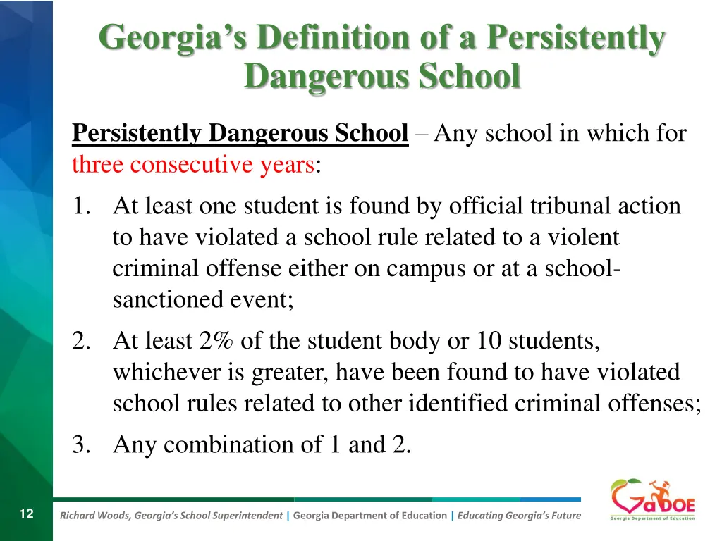 georgia s definition of a persistently dangerous