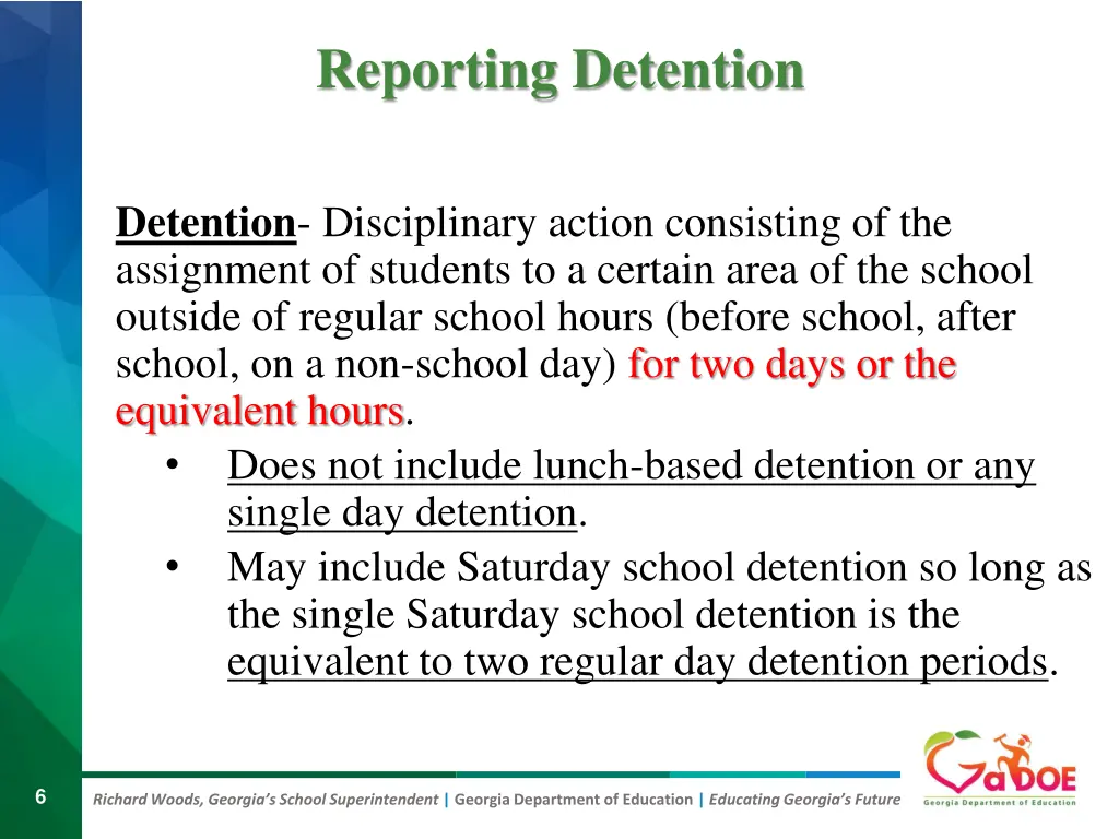 reporting detention