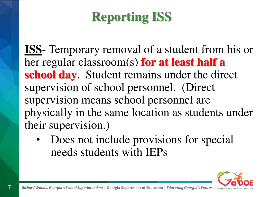 reporting iss