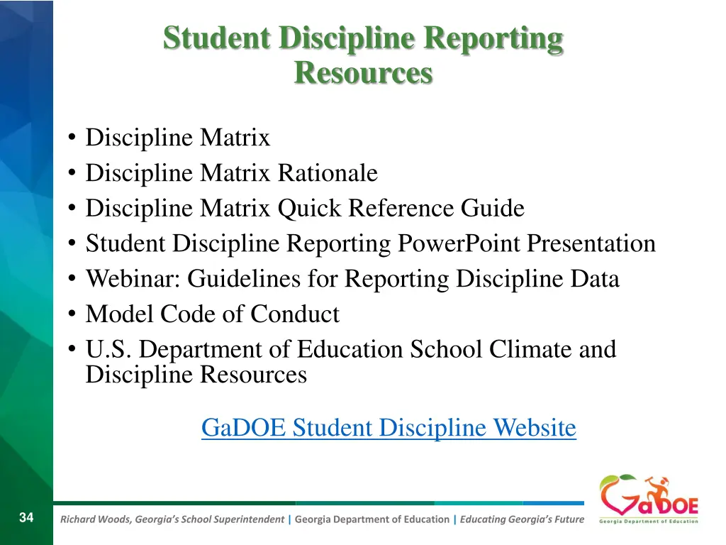 student discipline reporting resources