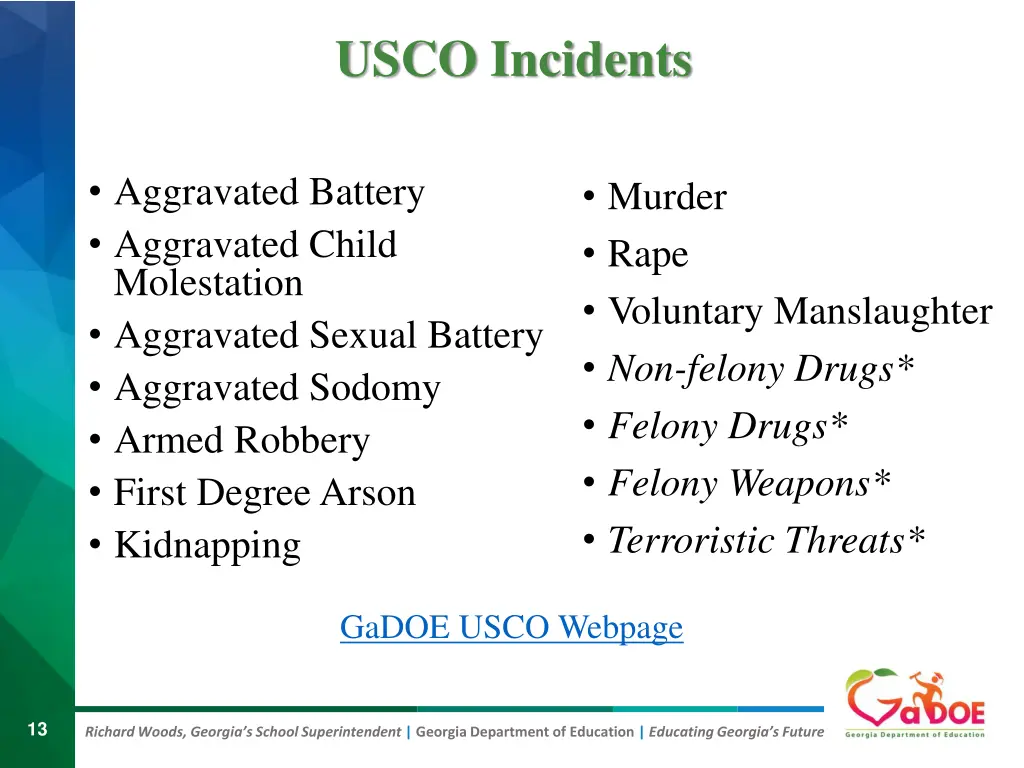 usco incidents