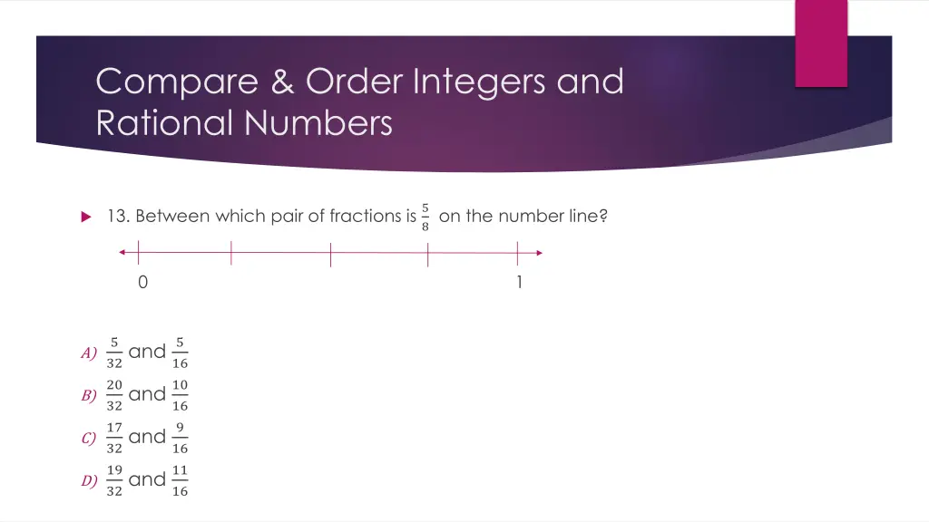 compare order integers and rational numbers 13