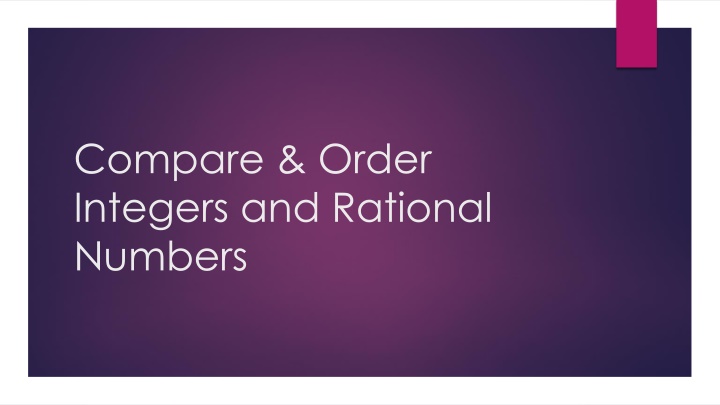 compare order integers and rational numbers