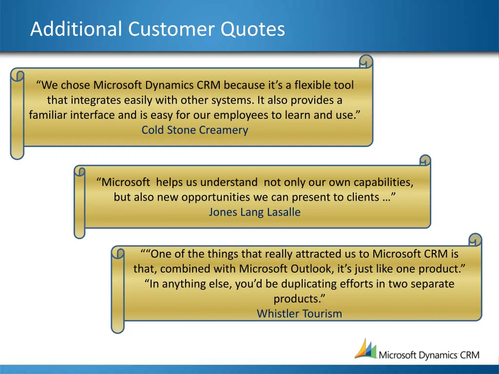 additional customer quotes