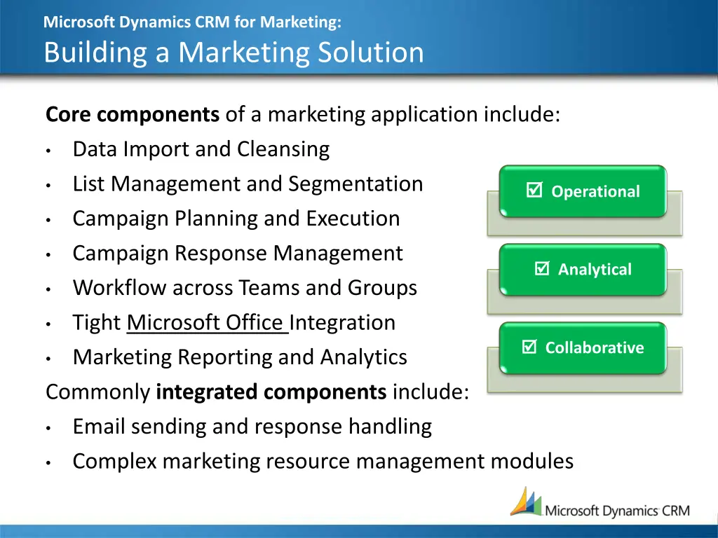 microsoft dynamics crm for marketing building