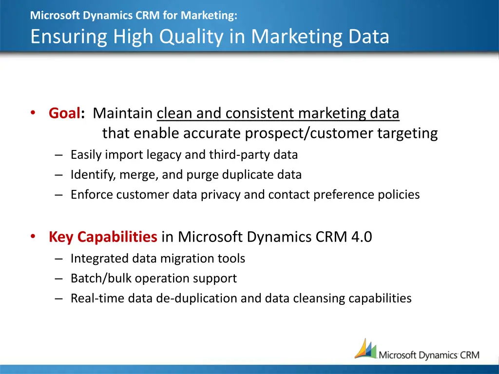 microsoft dynamics crm for marketing ensuring