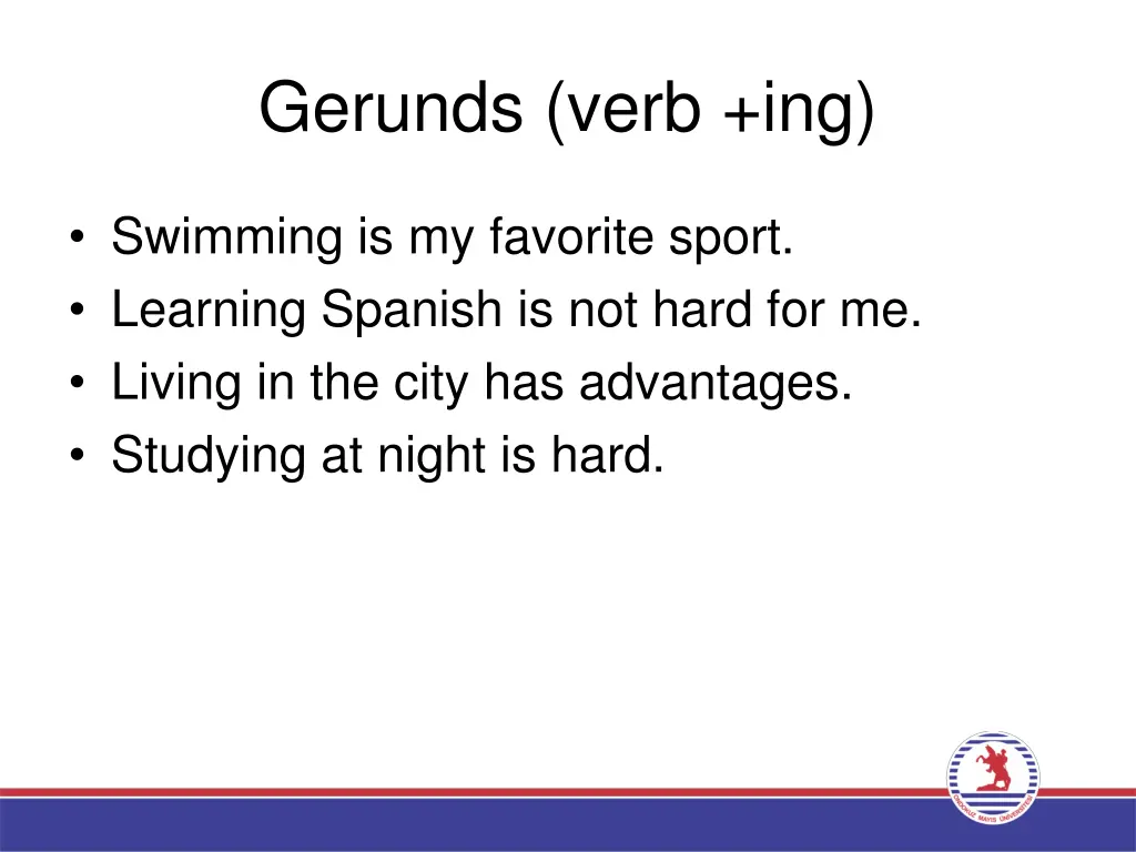 gerunds verb ing