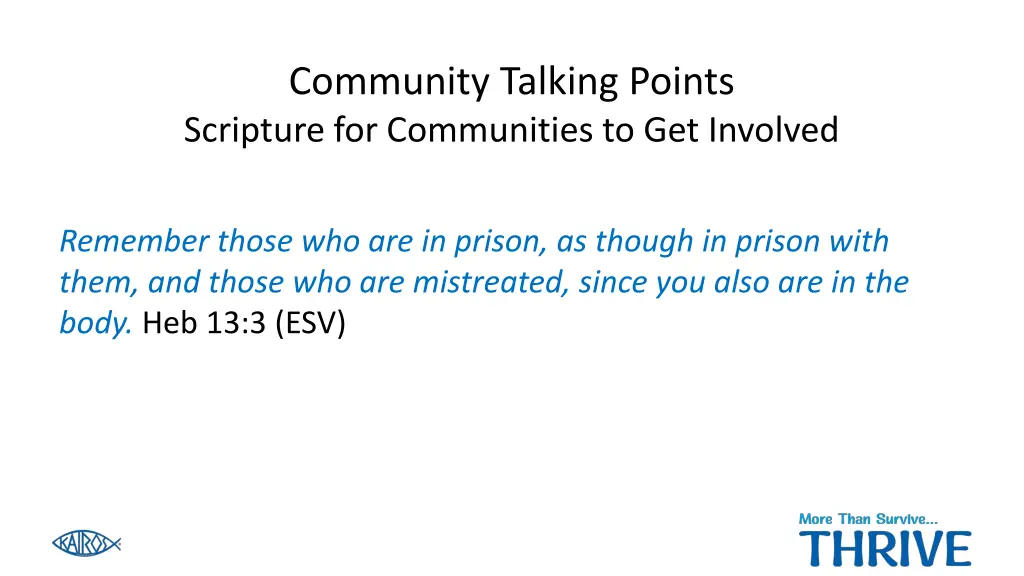 community talking points scripture 1