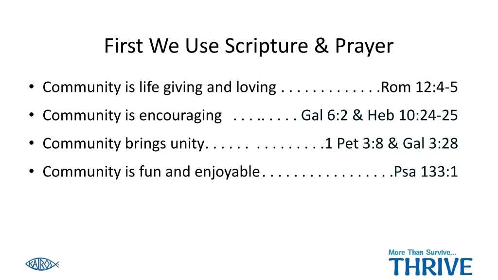 first we use scripture prayer