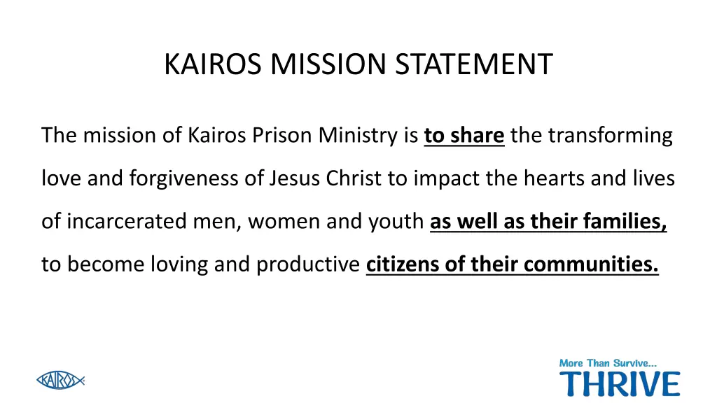 kairos mission statement